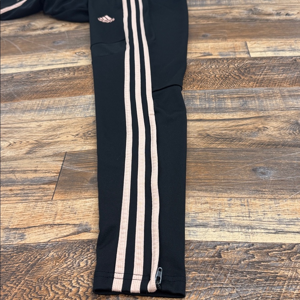 Adidas Women’s CLIMACOOL Athletic Joggers Pink 3 Stripes, Size XS, Leg Zipper - Picture 7 of 12